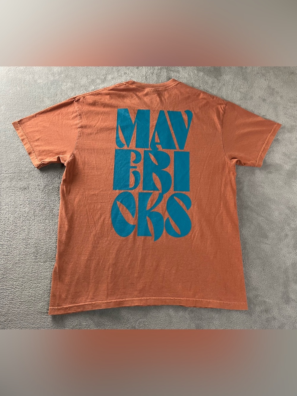 Comfort Colors The Mavericks Graphic T Shirt Mens XL Rusty Orange Cotton •hole